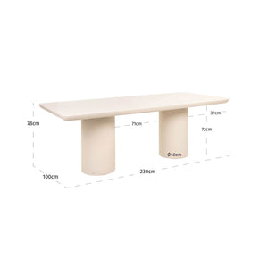 Outdoor dining table Urban Bloom sandstone 230