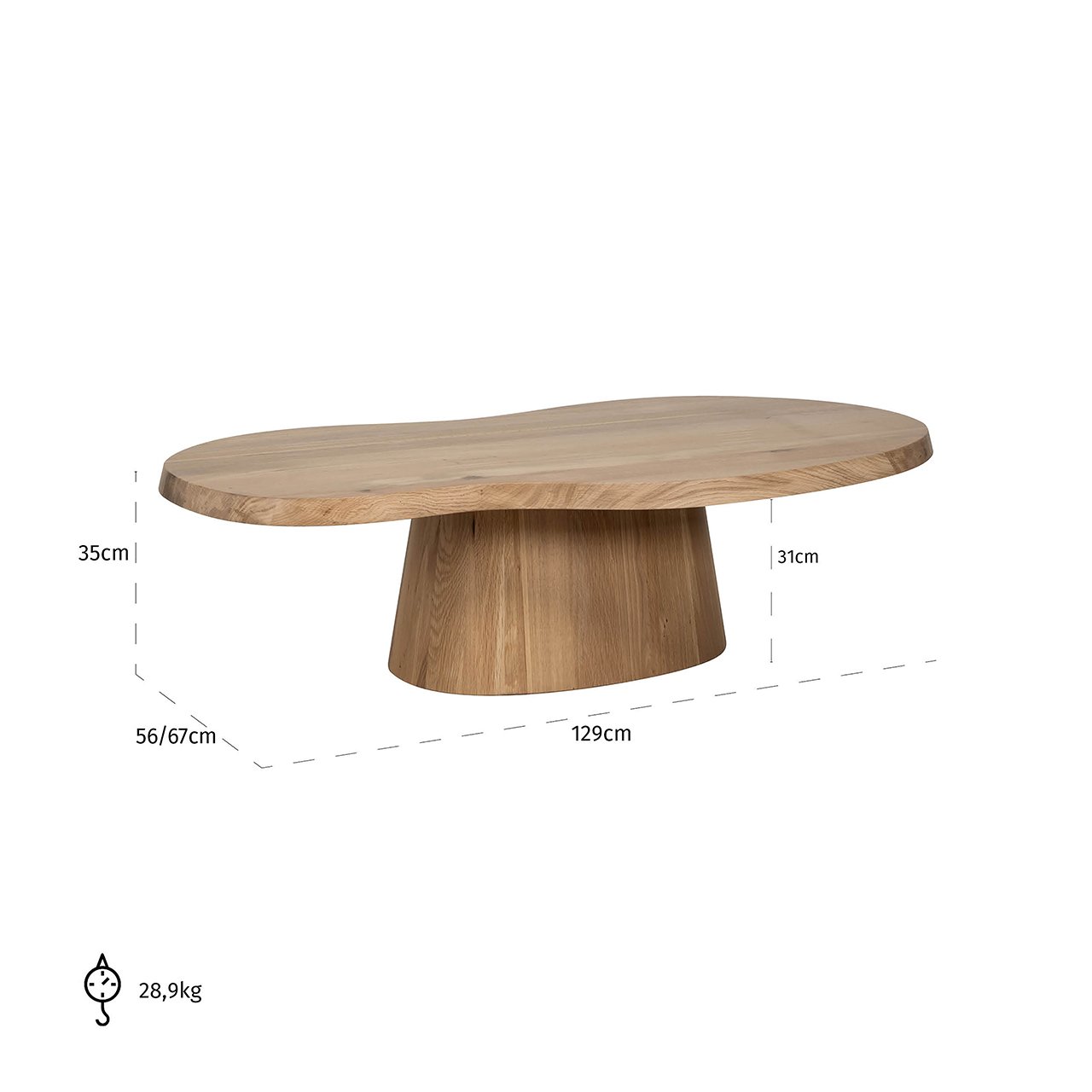 Coffee table Riva (Natural oak)- Richmond Interiors