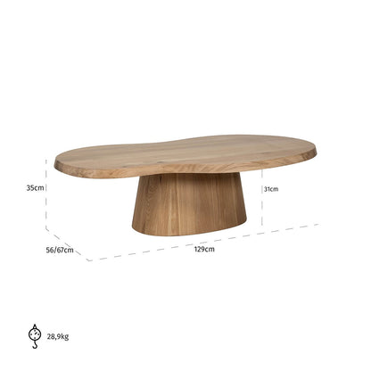 Coffee table Riva (Natural oak)- Richmond Interiors