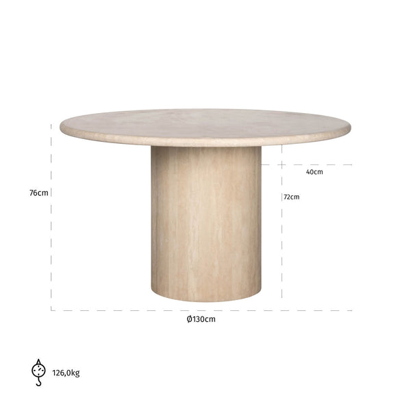Dining table Alexander Jones beige 130Ø (Renaissance)