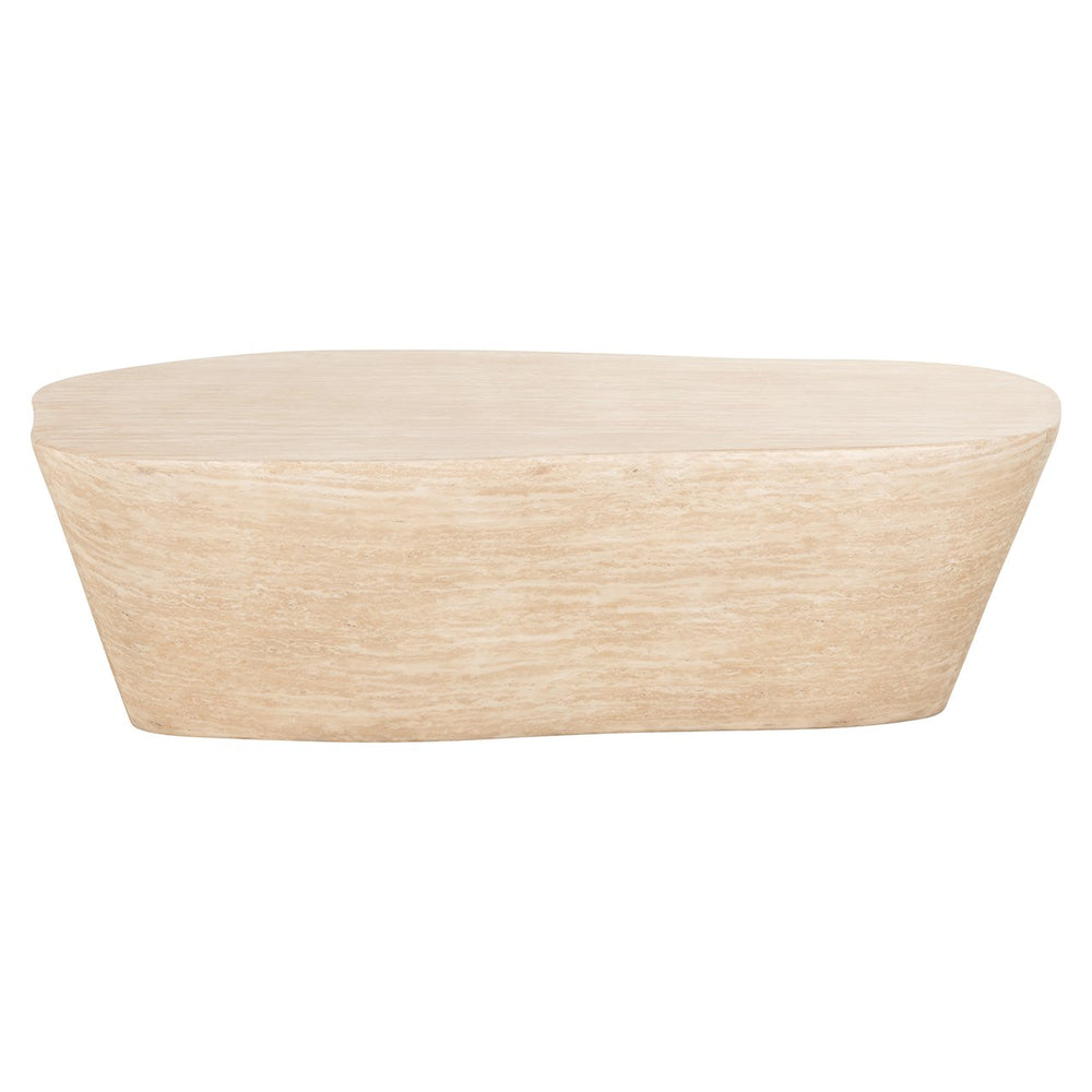 Coffee table Fictus 125 faux travertine (Beige)