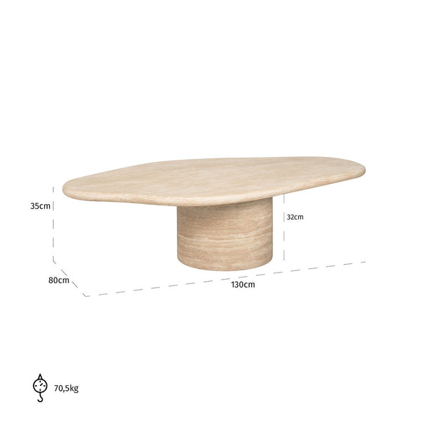 Coffee Table Fictus 130 Faux Travertine (beige) – Richmond Interiors