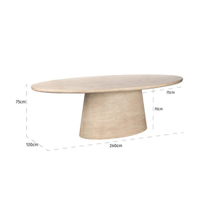 Dining Table Fictus Faux Travertine (beige) – Richmond Interiors