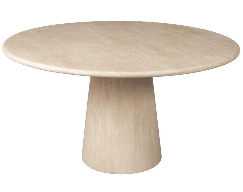 Dining table Fictus 140Ø faux travertine (Beige)