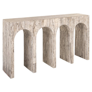 Console La Rague natural grey travertine (Grijs)