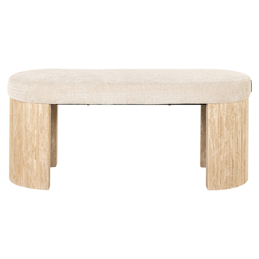 Bench Gallice natural beige travertine (Beige)