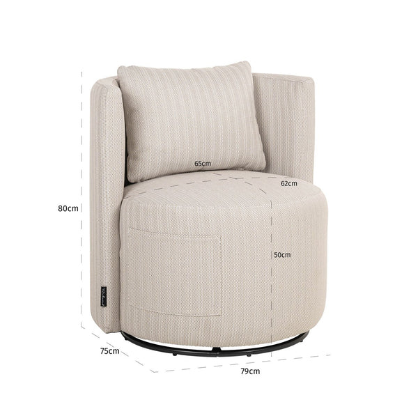 Outdoor dining chair Marlin beige swivel