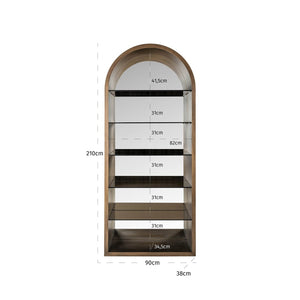 Display cabinet Bowic brushed gold