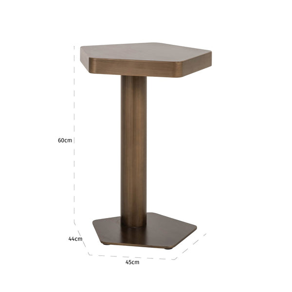 Sofa table Hexa brushed gold