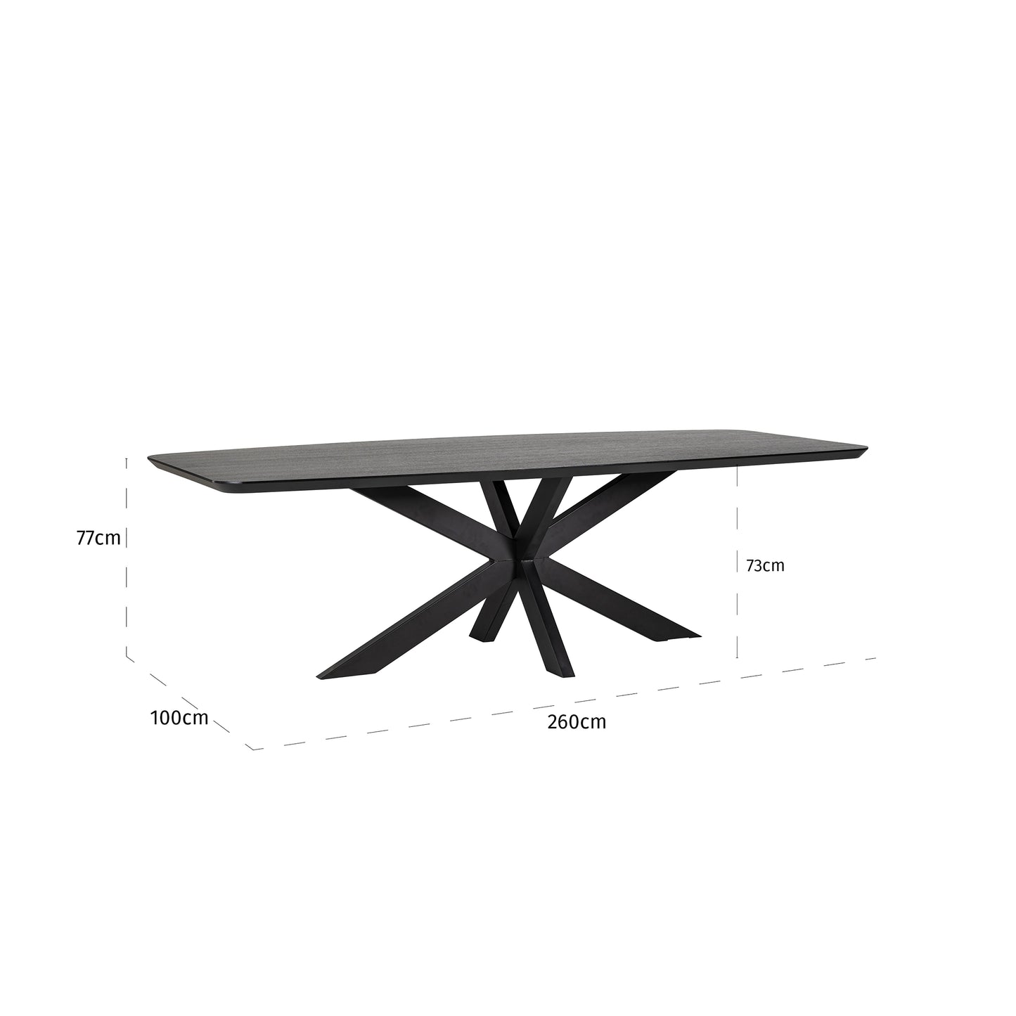 Dining table Bonvoy black 260 (Black)- Richmond Interiors