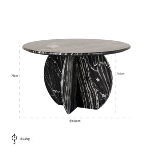 Dining Table Bancroft 129Ø (black) – Richmond Interiors