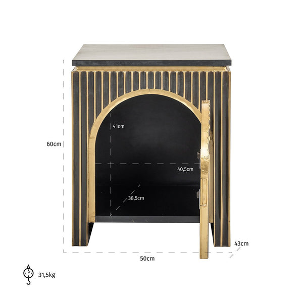 Nightstand Les Arcs 1 – Door (brushed Gold) – Richmond Interiors