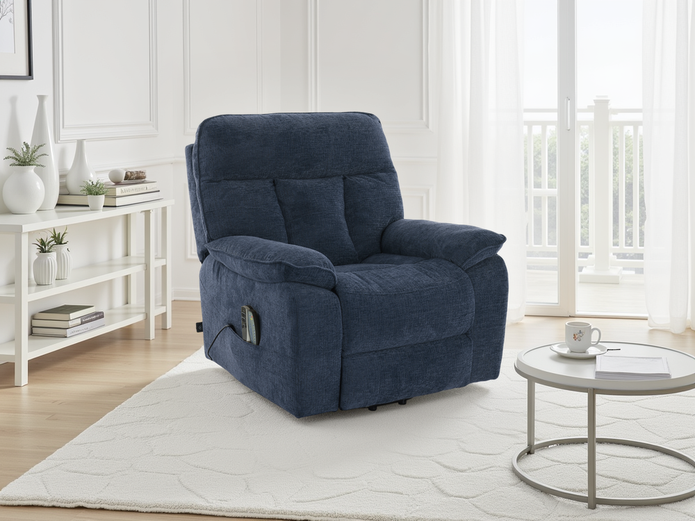 Cornwall Rise and Recline Massage Chair Blue - Xshowhome