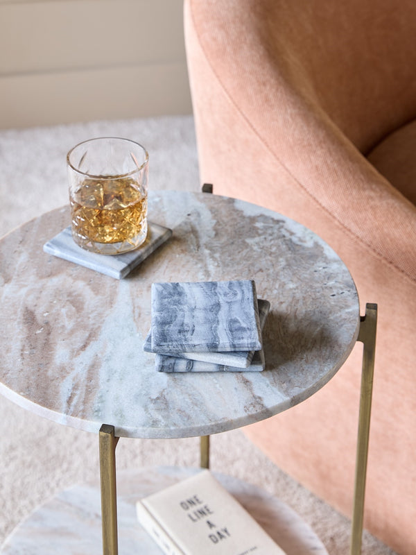 Black Marble Square Coasters Set of 4 by Libra, image 4