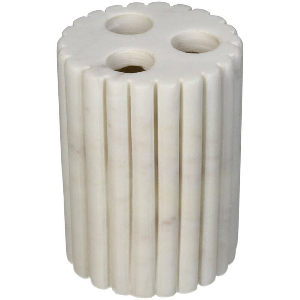 Amara White Marble Toothbrush Holder by Libra