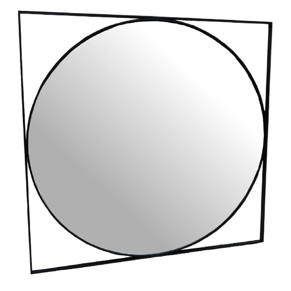 Isaac Black Metal Mirror 97x97cm by Libra