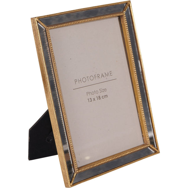 Danes Mirror Photo Frame in Gold 13x18cm by Libra