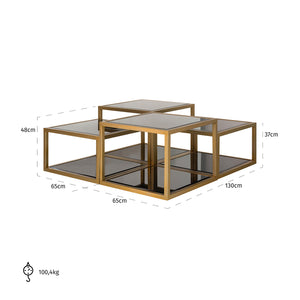 Coffee Table Loua Set of 4 (brushed Gold) – Richmond Interiors