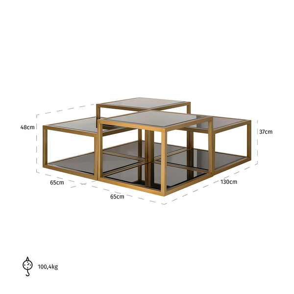 Coffee Table Loua Set of 4 (brushed Gold) – Richmond Interiors