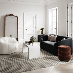 Emi Brandy & Black Pouffe | Xshowhome