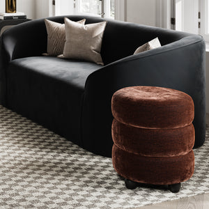 Emi Brandy & Black Pouffe | Xshowhome