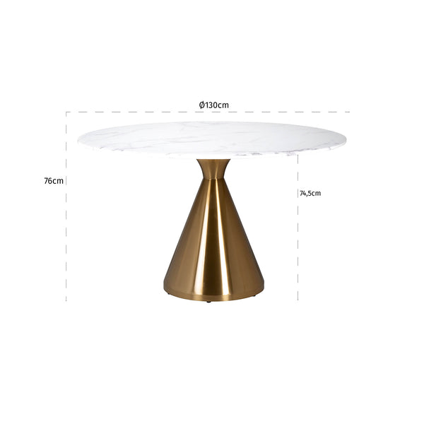 Dining Table Tenille 130Ø (brushed Gold) – Richmond Interiors
