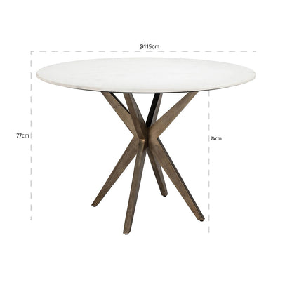 Dining table Maisy 114Ø (White)- Richmond Interiors