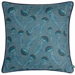 Abyss Jellyfish 43x43 Feather Filled Cushion Petrol - view 2