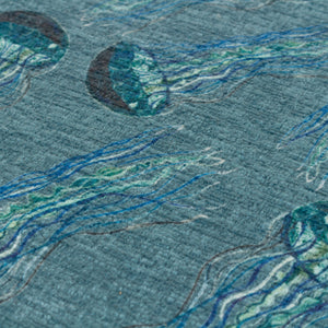 Abyss Jellyfish 43x43 Feather Filled Cushion Petrol - view 5