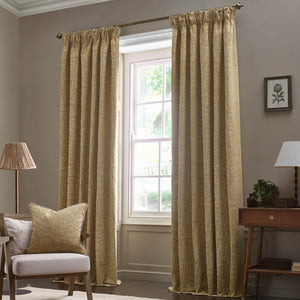 Acorn Tonal 117x182 Pencil Pleat Curtains Gold - view 3