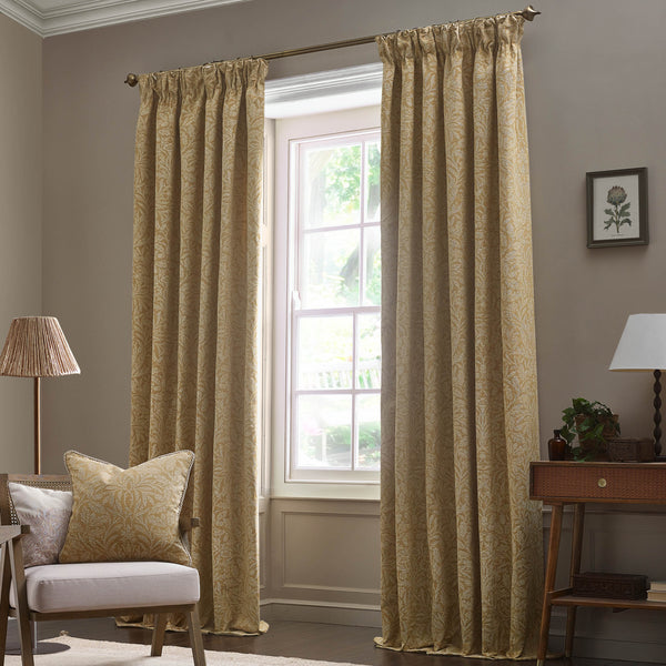 Acorn Tonal 117x182 Pencil Pleat Curtains Gold - view 3