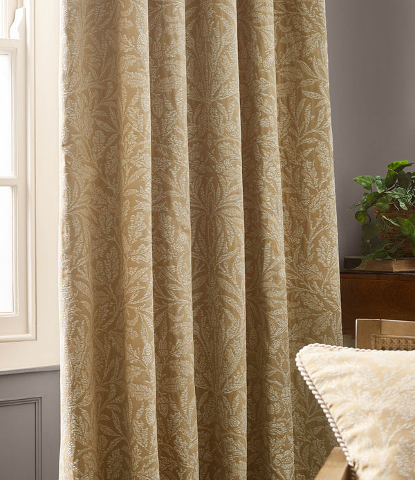 Acorn Tonal 117x182 Pencil Pleat Curtains Gold - view 6