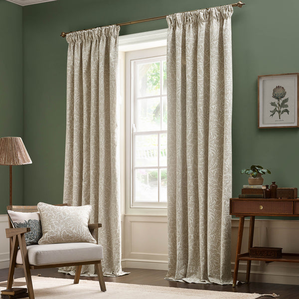 Acorn Tonal 228x228 Pencil Pleat Curtains Ivory - view 3
