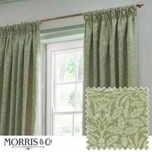 Acorn Tonal 228x228 Pencil Pleat Curtains Sage - view 2