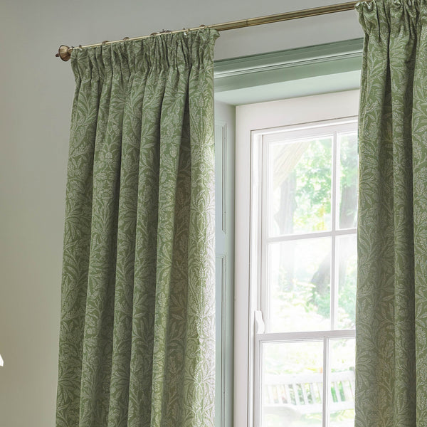 Acorn Tonal 228x228 Pencil Pleat Curtains Sage - view 4