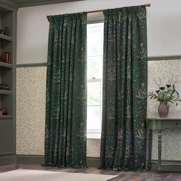 Acorn Multi 228x137 Pencil Pleat Curtains Thyme/forest - view 7