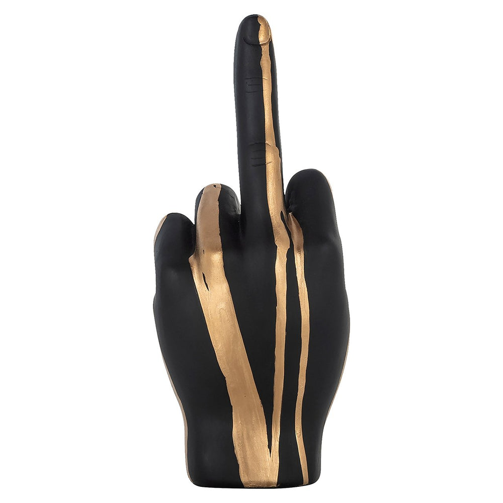 Decorative object hand digitus (Black/gold)