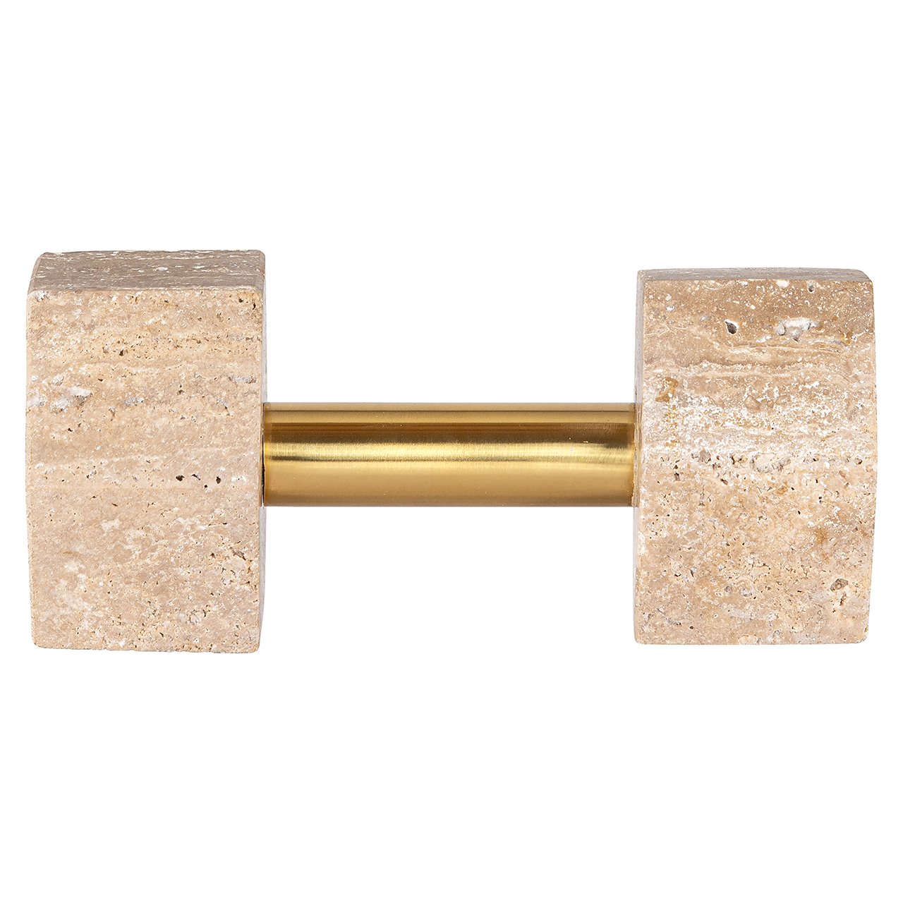 Deco object Dumble beige / shiny brass (Beige)- Richmond Interiors