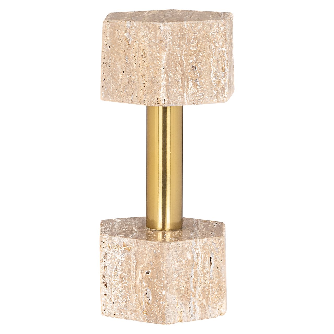 Deco object Dumble beige / shiny brass (Beige)- Richmond Interiors