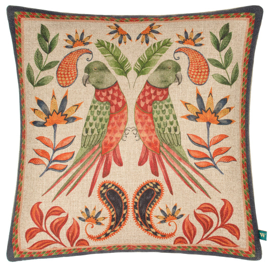 AKAMBA PARROT DUO 43X43 FEATHER FILLED CUSHION MULTI