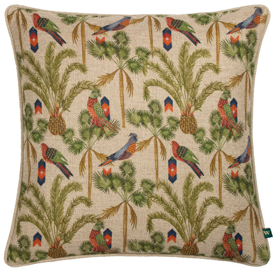 AKAMBA PALM TREES 43X43 FEATHER FILLED CUSHION MULTI