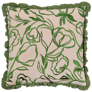 Albera 43x43 Feather Filled Cushion Linen/green