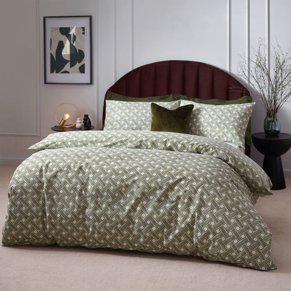 Alexa Super King Duvet Set Olive - Riva