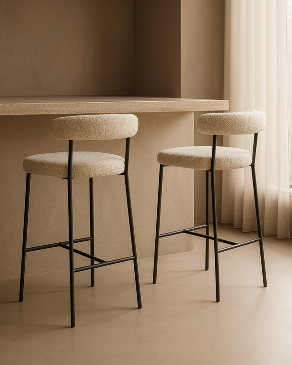 Alita Stool - Chex Bouclé Polar - Tommy Franks