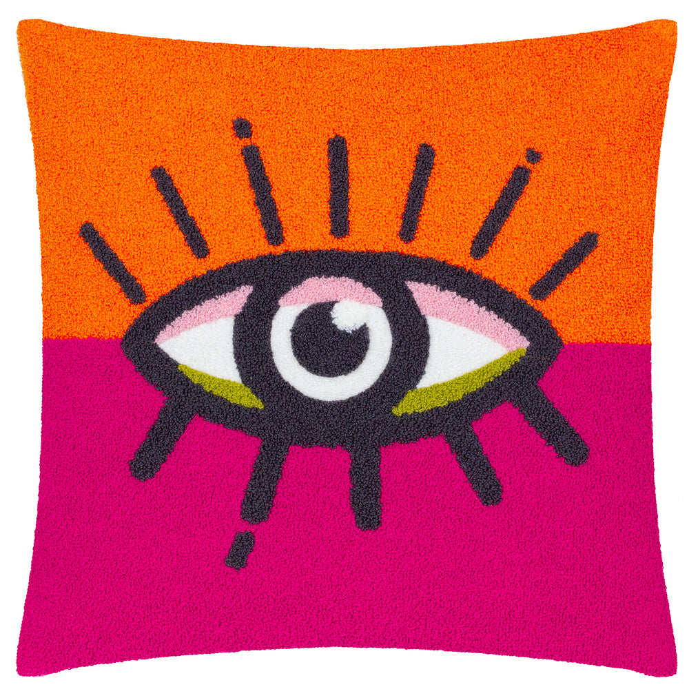 All Eyes on You 45x45 Feather Filled Cushion Orange/pink