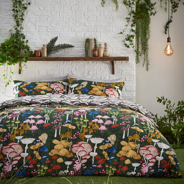 Amanita Double Duvet Set Forest Green - Riva
