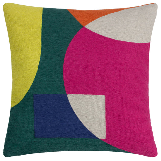 ANJO 45X45 FEATHER FILLED CUSHION GREEN/MULTI