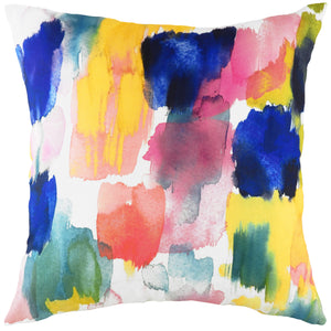Aquarelle Brushstrokes 43x43 Feather Filled Cushion