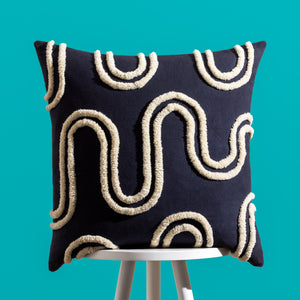 Archie 45x45 Feather Filled Cushion Mono - lifestyle