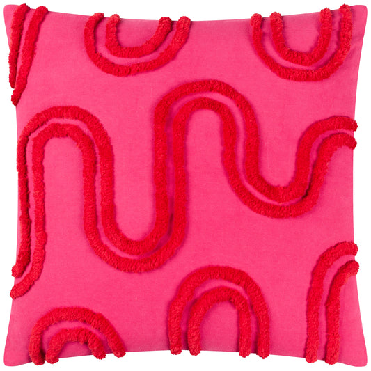 ARCHIE 45X45 FEATHER FILLED CUSHION PINK/RED